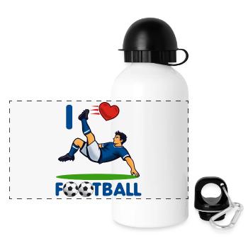 HerzKick Coup de pied aérien Football - Gourde panoramique avec couvercle 500 ml - blanc - Devant
