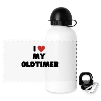 I love my Oldtimer - Panoramic Thermal Bottle with Lid 500 ml - white - Front