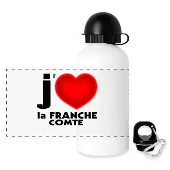 Ich liebe Franche Comte - Panorama Trinkflasche mit Deckel 500 ml - Weiß - Vorne