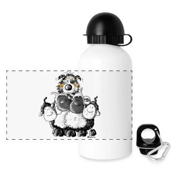 Berger australien et les moutons tee shirt - Gourde panoramique avec couvercle 500 ml - blanc - Devant