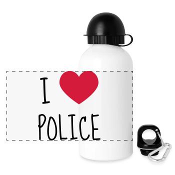 Police Officer Policeman Cop Policier Polizei - Panoramic Thermal Bottle with Lid 500 ml - white - Front