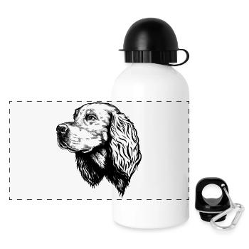 Gordon Setter Portrait - Panorama Trinkflasche mit Deckel 500 ml - Weiß - Vorne