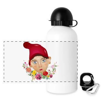 The Kasper or Kasperle as doll portrait - Panoramic Thermal Bottle with Lid 500 ml - white - Front