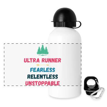 Ultra Runnner - Intrépide. Implacable. Imparable. - Gourde panoramique avec couvercle 500 ml - blanc - Devant