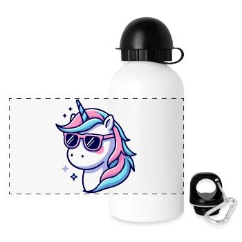 Pastel Neon Unicorn Shades - Panoramic Thermal Bottle with Lid 500 ml - white - Front
