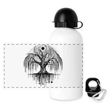 Technologie Lebensbaum Platine Weide - Panorama Trinkflasche mit Deckel 500 ml - Weiß - Vorne