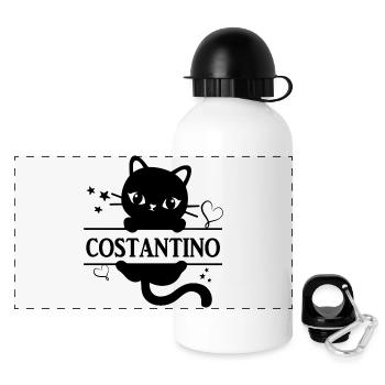 Costantino cat t-shirt t-shirt gift idea - Panoramic Thermal Bottle with Lid 500 ml - white - Front