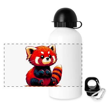 Kleiner Panda - Panorama Trinkflasche mit Deckel 500 ml - Weiß - Vorne