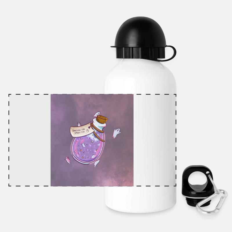 Zaubertrank mit süßen Geistern - Panorama Trinkflasche mit Deckel 500 ml - Weiß