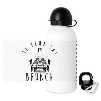 I can't, I have brunch. - Panoramic Thermal Bottle with Lid 500 ml - white - Front
