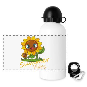 Summer Vibes - Flower Love - Panoramic Thermal Bottle with Lid 500 ml - white - Front