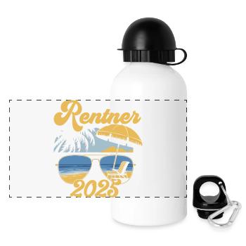 Beach Rentner 2025 Rente Frührentner Pension - Panorama Trinkflasche mit Deckel 500 ml - Weiß - Vorne