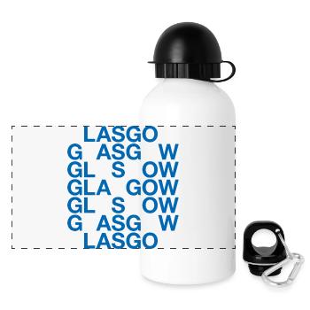 GLASGOW Scotland Flag - Panoramic Thermal Bottle with Lid 500 ml - white - Front