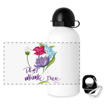 best Mama ever Muttertag - Panorama Trinkflasche mit Deckel 500 ml - Weiß - Vorne