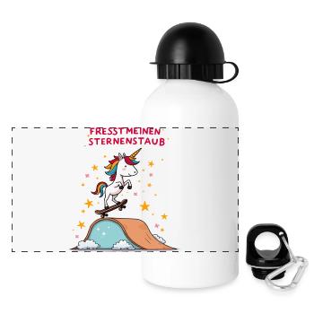 Planche à roulettes Licorne - Gourde panoramique avec couvercle 500 ml - blanc - Devant