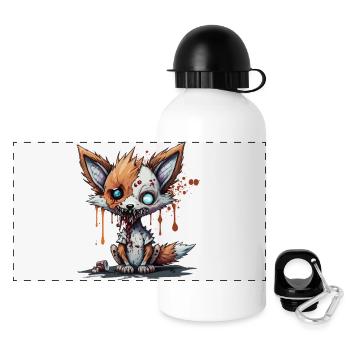 Zombie Fuchs - Panorama Trinkflasche mit Deckel 500 ml - Weiß - Vorne