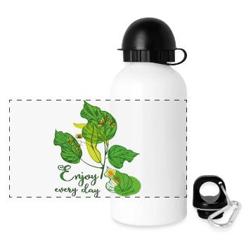 Profitez de chaque jour - Gourde panoramique avec couvercle 500 ml - blanc - Devant