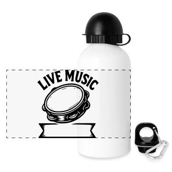 Live-Musik - Panorama Trinkflasche mit Deckel 500 ml - Weiß - Vorne
