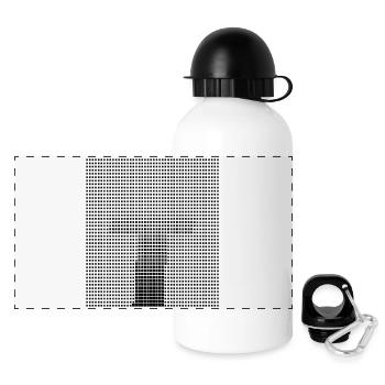 Buchstabe T - Panorama Trinkflasche mit Deckel 500 ml - Weiß - Vorne