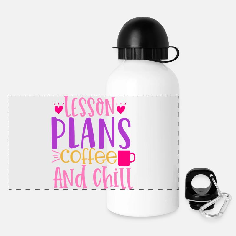 Lesson plans, coffee and relaxation - Panoramic Thermal Bottle with Lid 500 ml - white