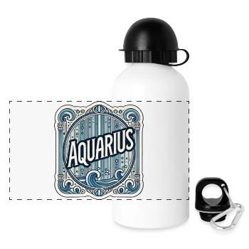 Wassermann Sternbild Konstellation Design - Panorama Trinkflasche mit Deckel 500 ml - Weiß - Vorne