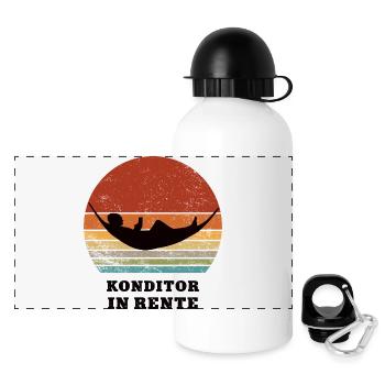 Rente Konditor Rentner Ruhestand Konditorei Bäcker - Panorama Trinkflasche mit Deckel 500 ml - Weiß - Vorne