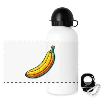 Banane Neon Pop - Gourde panoramique avec couvercle 500 ml - blanc - Devant
