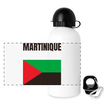 T-shirt drapeau Martinique Antilles - Gourde panoramique avec couvercle 500 ml - blanc - Devant