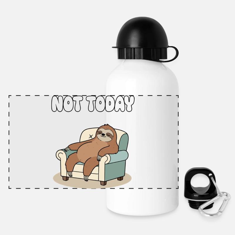 Not Today Sloth Relaxation - Panoramic Thermal Bottle with Lid 500 ml - white