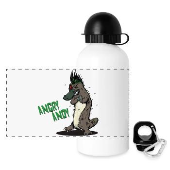 Angry Andy - Schnabeltier - Panorama Trinkflasche mit Deckel 500 ml - Weiß - Vorne
