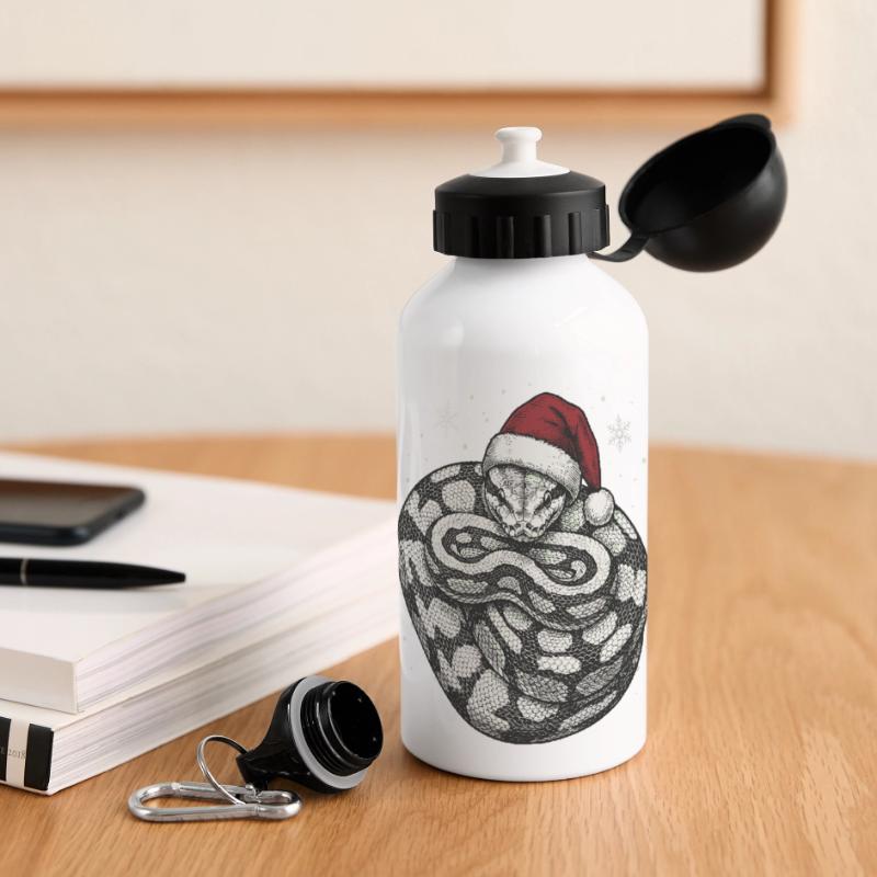 Königspython Weihnachten Ball Python Schlange Panorama Trinkflasche mit Deckel 500 ml