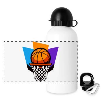 Basketball Hoop Graphic Dunk Design - Panoramic Thermal Bottle with Lid 500 ml - white - Front