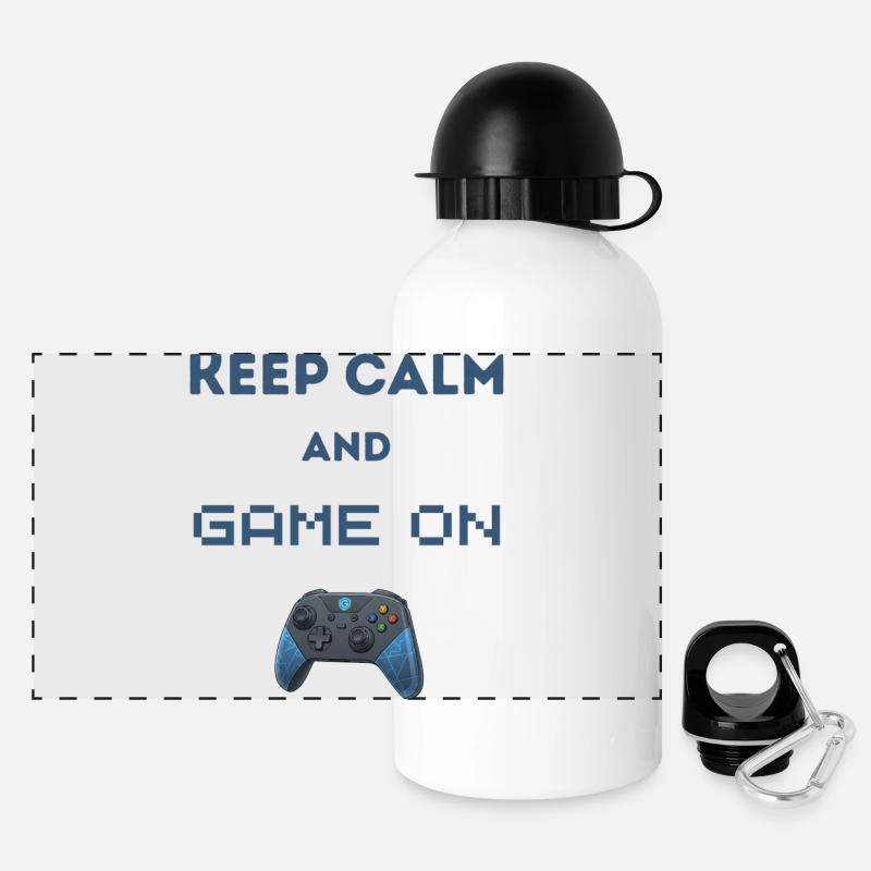 Keep Calm And Game On - Panoramic Thermal Bottle with Lid 500 ml - white