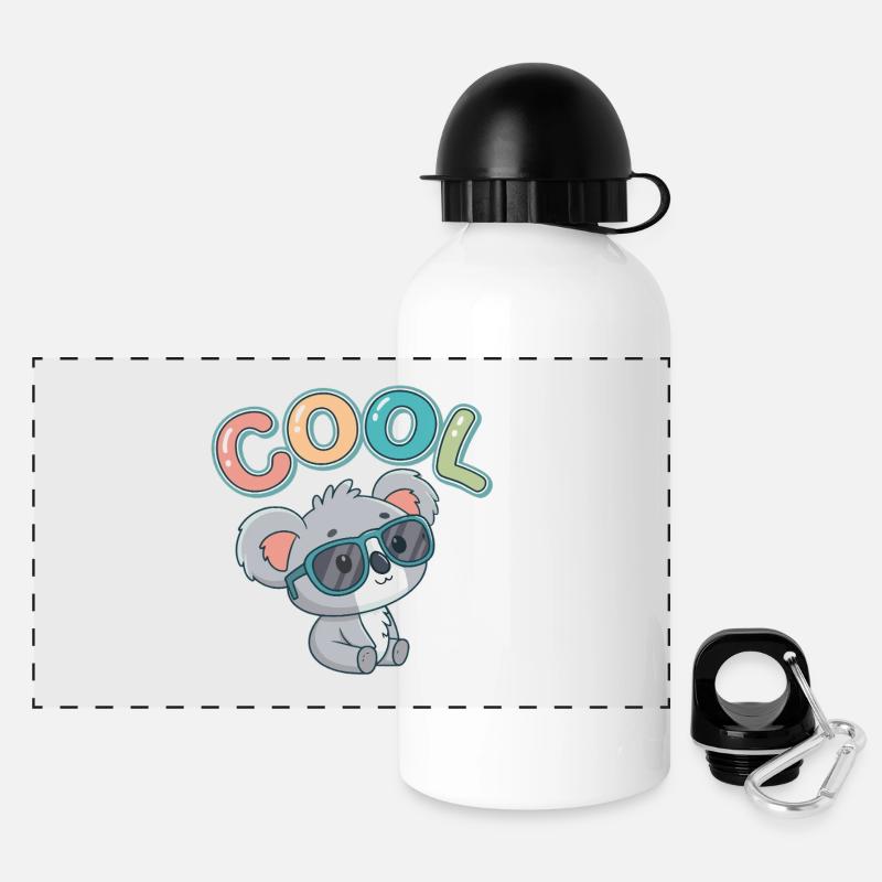 Koala Cool Pastell-Gläser - Panorama Trinkflasche mit Deckel 500 ml - Weiß