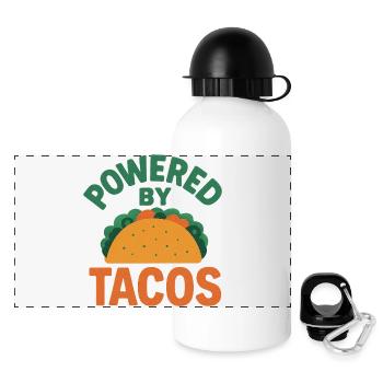 Propulsé par Tacos - Gourde panoramique avec couvercle 500 ml - blanc - Devant