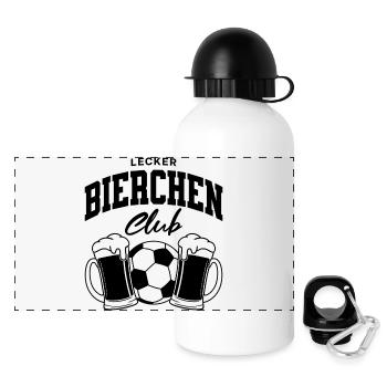 Lecker Bierchen Club - Panorama Trinkflasche mit Deckel 500 ml - Weiß - Vorne