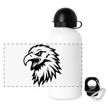 Tte_doiseau_lgante_avec_grand - Panorama Trinkflasche mit Deckel 500 ml - Weiß - Vorne