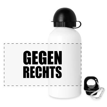 Gegen rechts - Panorama Trinkflasche mit Deckel 500 ml - Weiß - Vorne