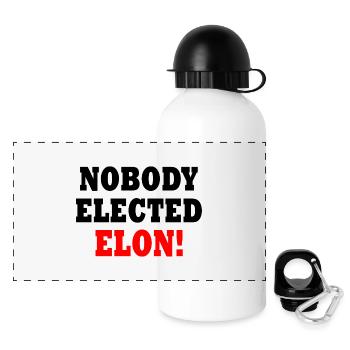 nobody elected elon - Panorama Trinkflasche mit Deckel 500 ml - Weiß - Vorne