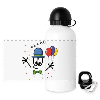 Helau Karneval Comic - Panorama Trinkflasche mit Deckel 500 ml - Weiß - Vorne