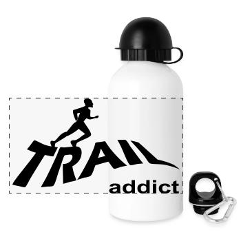 trail_addict - Panorama Trinkflasche mit Deckel 500 ml - Weiß - Vorne