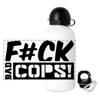 fck_bad_cops_cc1 - Panoramic Thermal Bottle with Lid 500 ml - white - Front