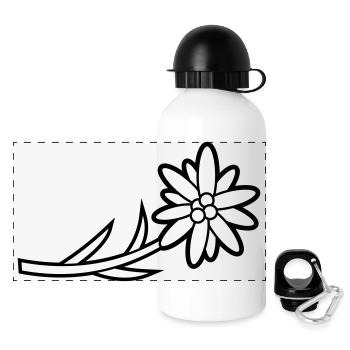 Blumen: Edelweiss - Panoramic Thermal Bottle with Lid 500 ml - white - Front