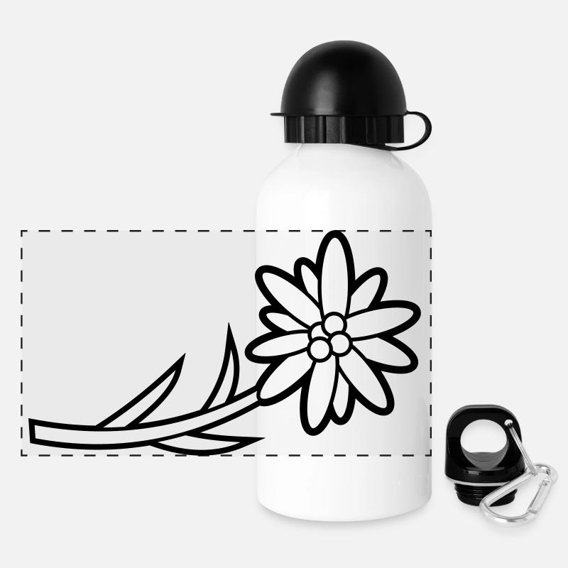 Blumen: Edelweiss - Panoramic Thermal Bottle with Lid 500 ml - white