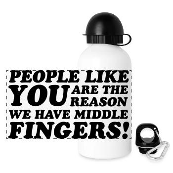 Middle Fingers - Panoramic Thermal Bottle with Lid 500 ml - white - Front