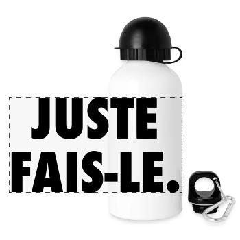 Juste fais le - Gourde panoramique avec couvercle 500 ml - blanc - Devant