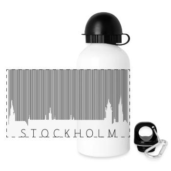 Stockholm Skyline Chemise design scandinave - Gourde panoramique avec couvercle 500 ml - blanc - Devant