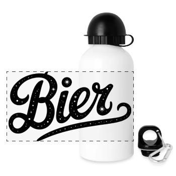Beer - Funny Beer Logo Tshirt - Panoramic Thermal Bottle with Lid 500 ml - white - Front