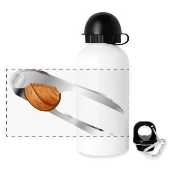 Walnuss im Nussknacker–klassisches Weihnachtsmotiv - Panorama Trinkflasche mit Deckel 500 ml - Weiß - Vorne