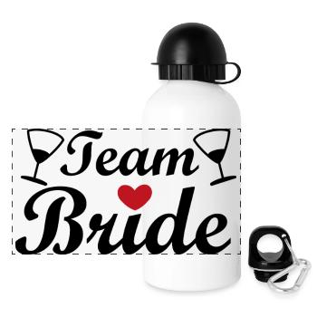 Équipe Mariée – Chemise de fête de jeune fille - Gourde panoramique avec couvercle 500 ml - blanc - Devant
